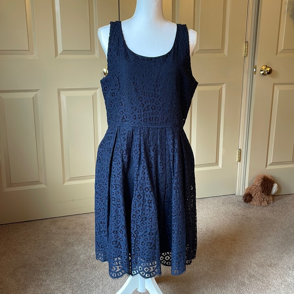 J. Crew Navy Lace Dress